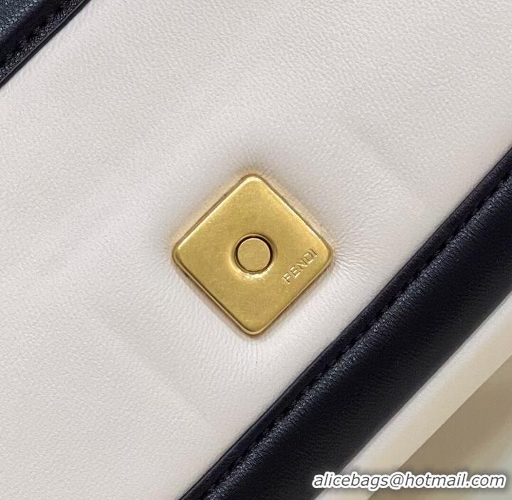 Super Quality Fendi Baguette Sheepskin bag 8BR6551 Cream & black