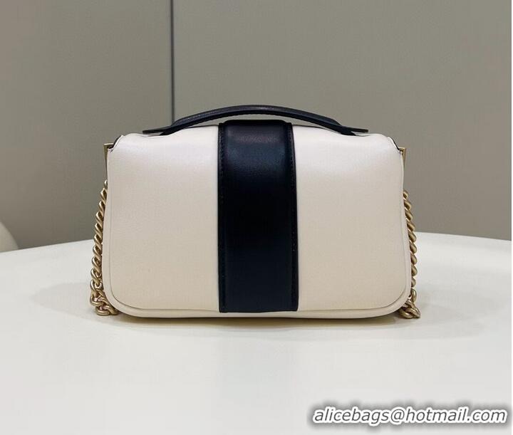 Super Quality Fendi Baguette Sheepskin bag 8BR6551 Cream & black