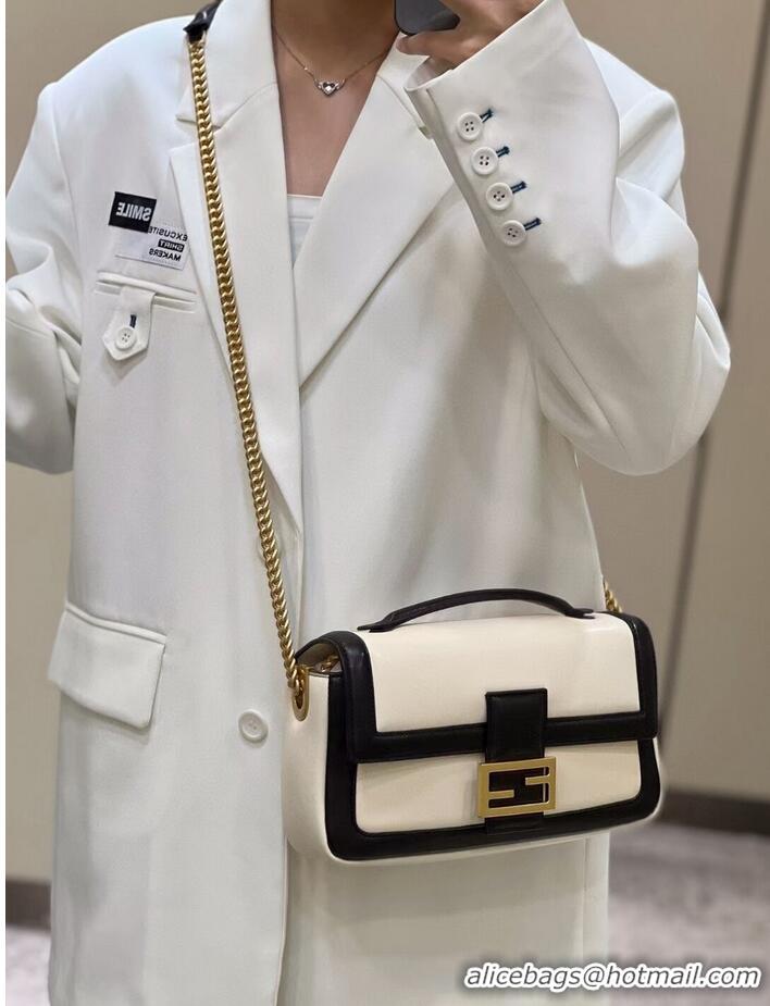 Affordable Price Fendi Baguette Sheepskin bag 8BR6550 Cream & black