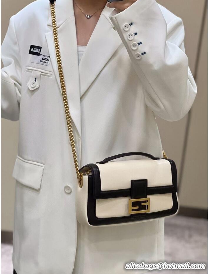 Affordable Price Fendi Baguette Sheepskin bag 8BR6550 Cream & black