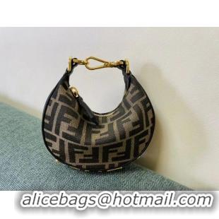 New Style Fendi Nano Fendigraphy fabric bag charm 8BR5527 brown