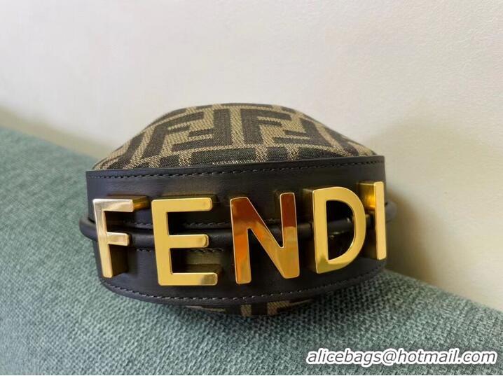 New Style Fendi Nano Fendigraphy fabric bag charm 8BR5527 brown