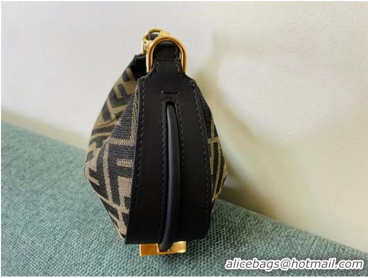 New Style Fendi Nano Fendigraphy fabric bag charm 8BR5527 brown