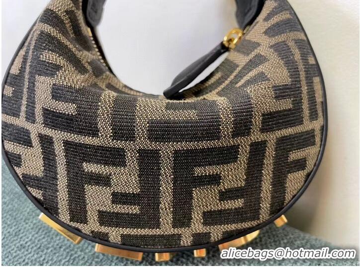 New Style Fendi Nano Fendigraphy fabric bag charm 8BR5527 brown