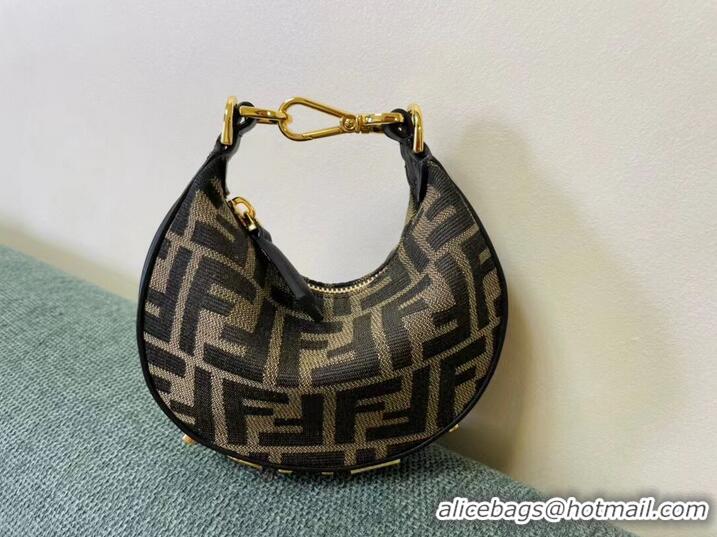 New Style Fendi Nano Fendigraphy fabric bag charm 8BR5527 brown