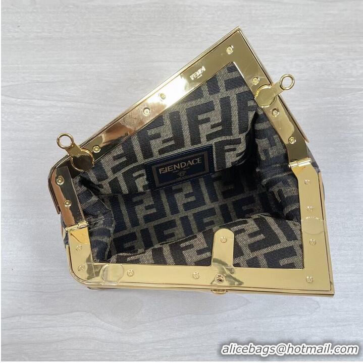 Discount Fendi First Small Fendace Black silk charm 8BP129A