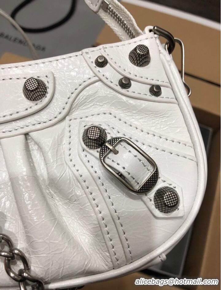 Super Quality Balenciaga LE CAGOLE MINI PURSE WITH CHAIN 6958141 white