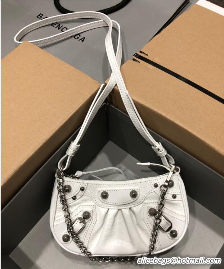 Super Quality Balenciaga LE CAGOLE MINI PURSE WITH CHAIN 6958141 white