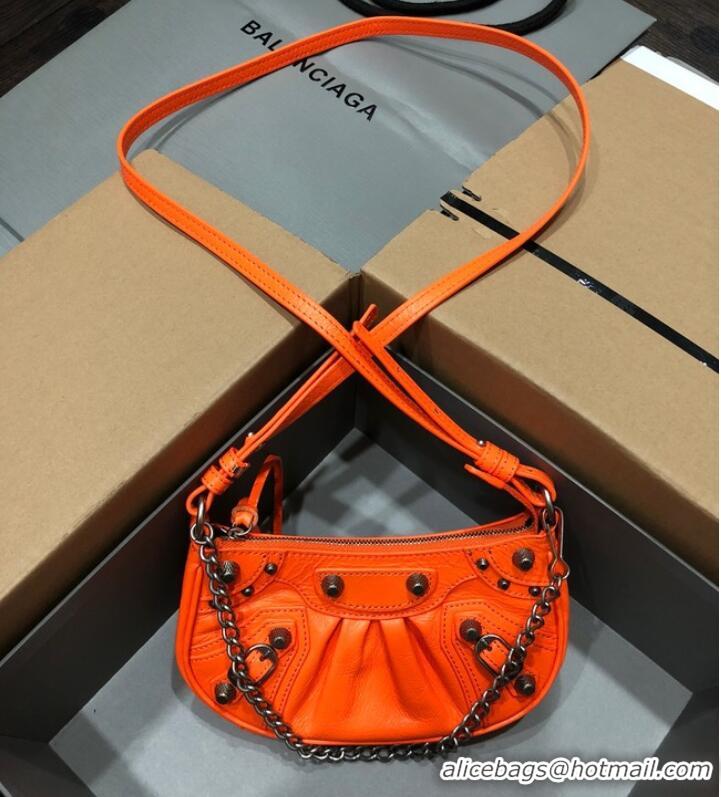 Good Product Balenciaga LE CAGOLE MINI PURSE WITH CHAIN 6958141 orange