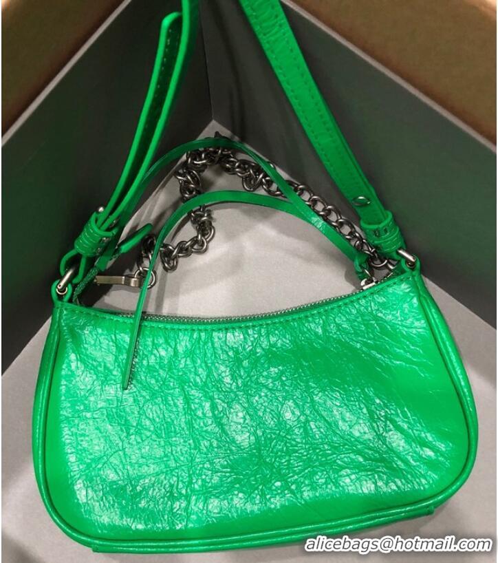 Buy Fashionable Balenciaga LE CAGOLE MINI PURSE WITH CHAIN 6958141 green