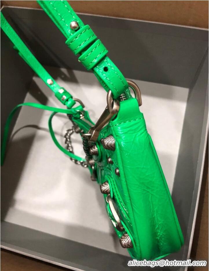 Buy Fashionable Balenciaga LE CAGOLE MINI PURSE WITH CHAIN 6958141 green