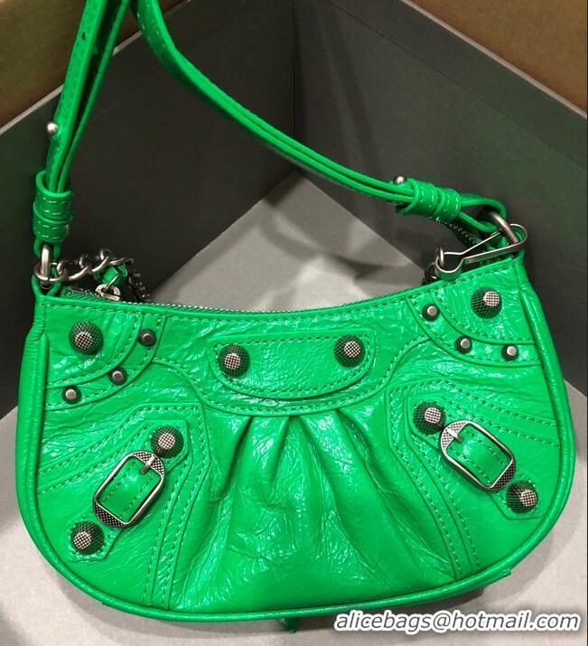 Buy Fashionable Balenciaga LE CAGOLE MINI PURSE WITH CHAIN 6958141 green