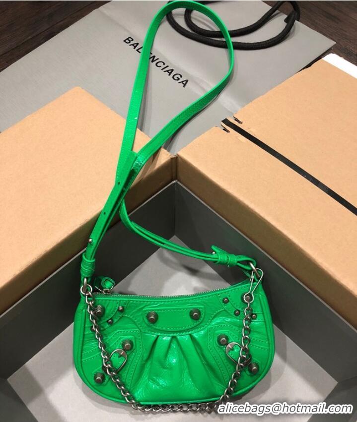 Buy Fashionable Balenciaga LE CAGOLE MINI PURSE WITH CHAIN 6958141 green