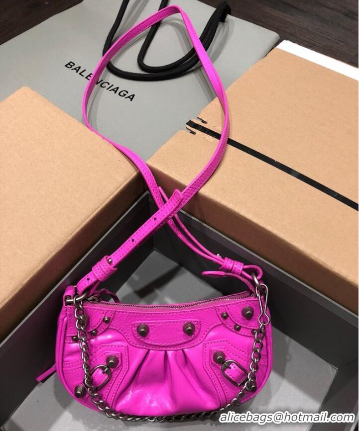 Good Taste Balenciaga LE CAGOLE MINI PURSE WITH CHAIN 6958141 bright pink