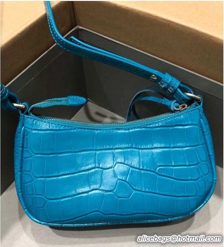 Luxury Discount Balenciaga LE CAGOLE MINI PURSE WITH CHAIN 6958141 blue