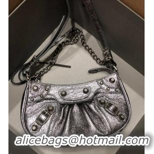 Well Crafted Balenciaga LE CAGOLE MINI PURSE WITH CHAIN 6958141 gray