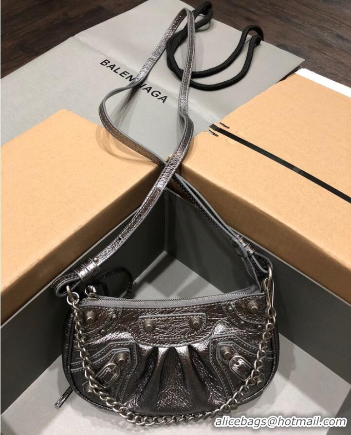 Well Crafted Balenciaga LE CAGOLE MINI PURSE WITH CHAIN 6958141 gray