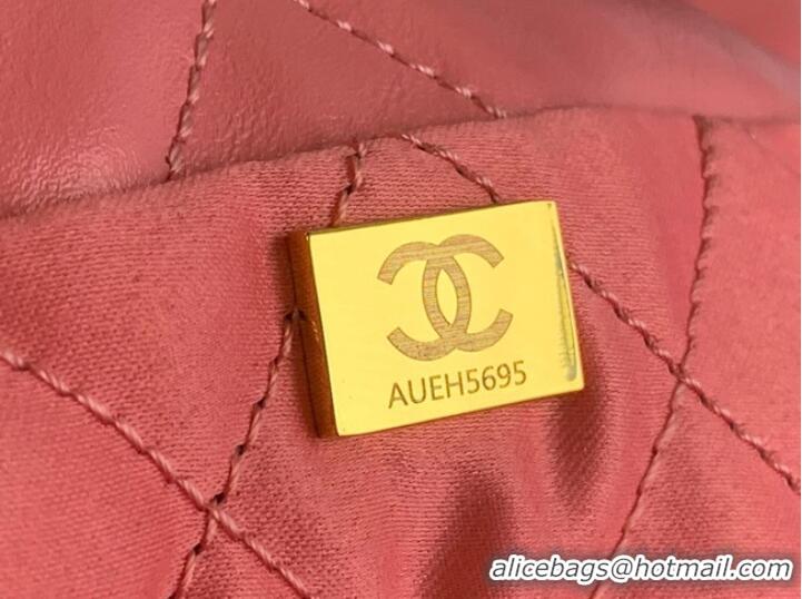 Pretty Style CHANEL 22 HANDBAG Shiny Calfskin & Gold-Tone Metal AS3261 Pink