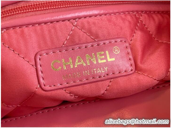 Pretty Style CHANEL 22 HANDBAG Shiny Calfskin & Gold-Tone Metal AS3261 Pink