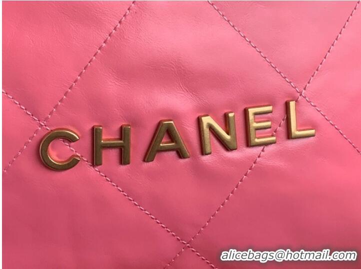 Top Quality CHANEL 22 HANDBAG Shiny Calfskin & Gold-Tone Metal AS3262 pink