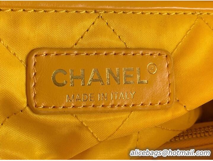 Cheapest CHANEL 22 HANDBAG Shiny Calfskin & Gold-Tone Metal AS3262 yellow