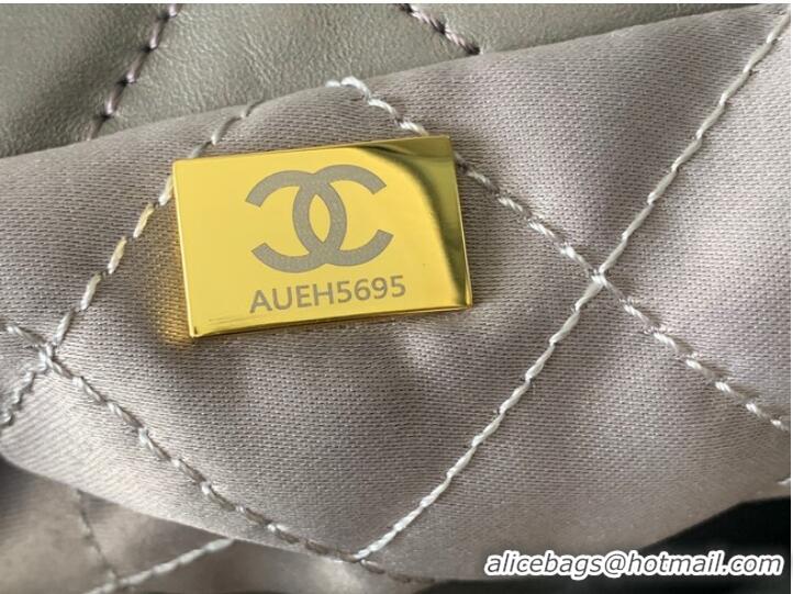 Super Quality CHANEL 22 HANDBAG Shiny Calfskin & Gold-Tone Metal AS3261/AS3260 silver grey