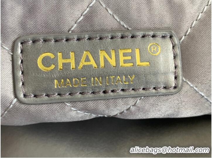 Super Quality CHANEL 22 HANDBAG Shiny Calfskin & Gold-Tone Metal AS3261/AS3260 silver grey