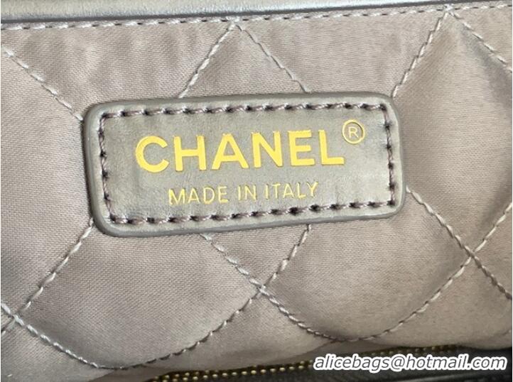 Buy Classic Chanel Calf leather shopping bag AS3261 silver grey