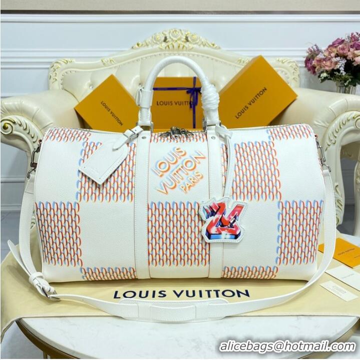 Shop Top Grade Louis Vuitton KEEPALL 50B M20563 White