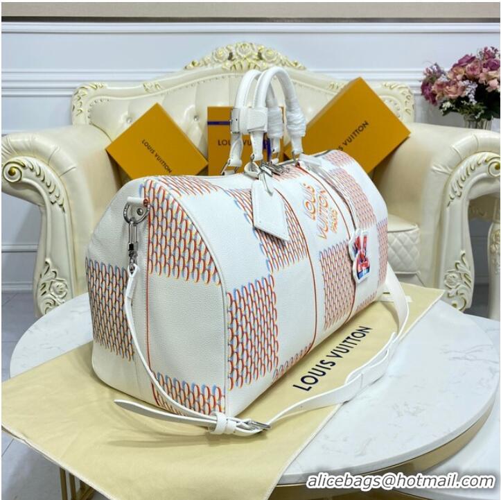 Shop Top Grade Louis Vuitton KEEPALL 50B M20563 White