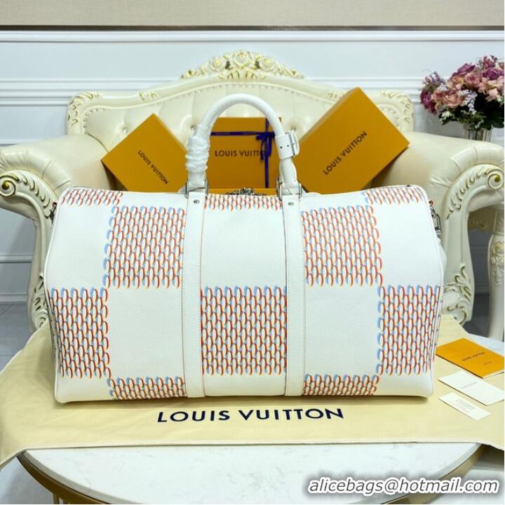 Shop Top Grade Louis Vuitton KEEPALL 50B M20563 White