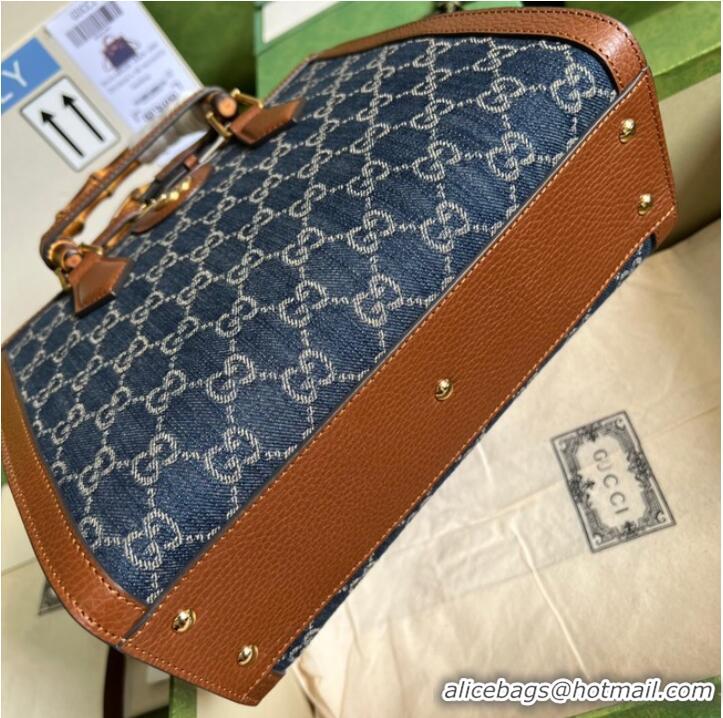 Top Grade Gucci GG denim jacquard Diana mini tote bag 655661 Blue