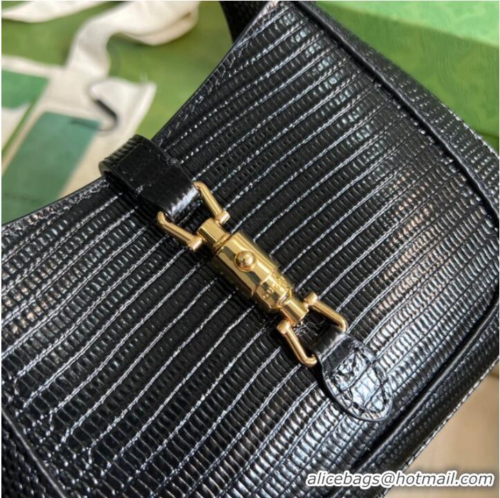 Unique Grade Gucci Jackie 1961 lizard mini bag 675799 black