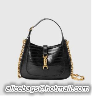 Unique Grade Gucci Jackie 1961 lizard mini bag 675799 black