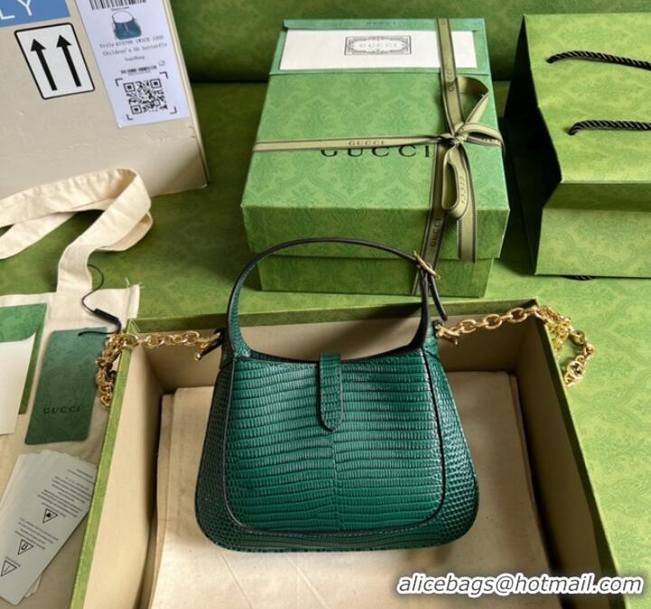 Super Quality Gucci Jackie 1961 lizard mini bag 675799 green