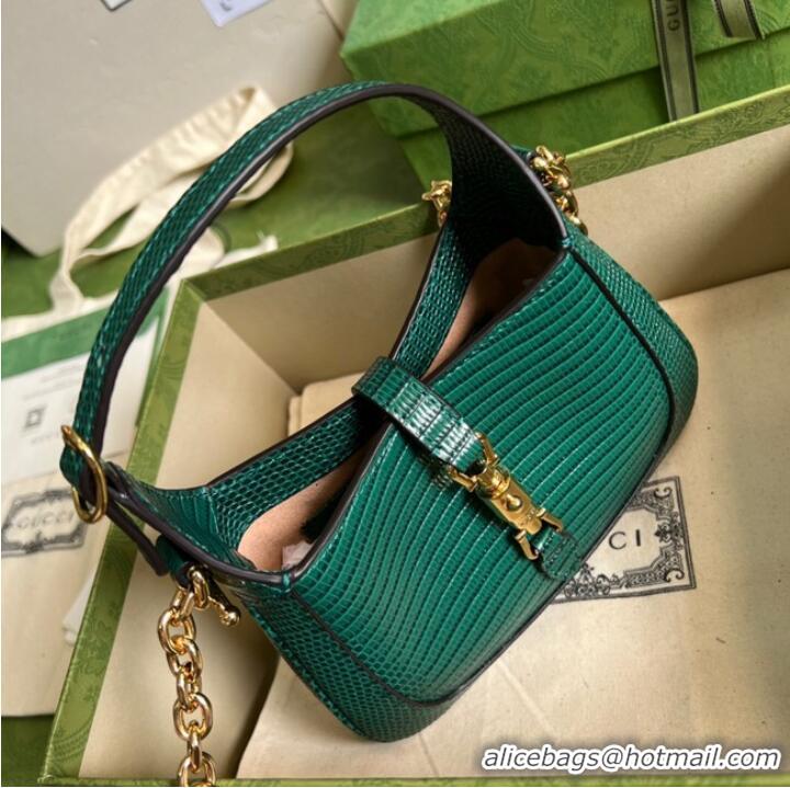 Super Quality Gucci Jackie 1961 lizard mini bag 675799 green