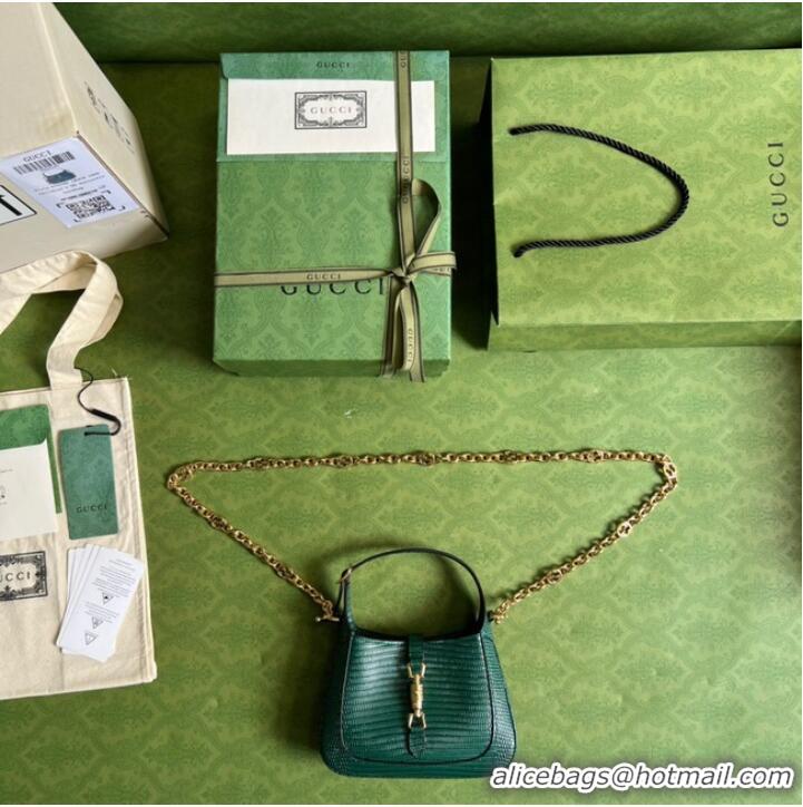 Super Quality Gucci Jackie 1961 lizard mini bag 675799 green