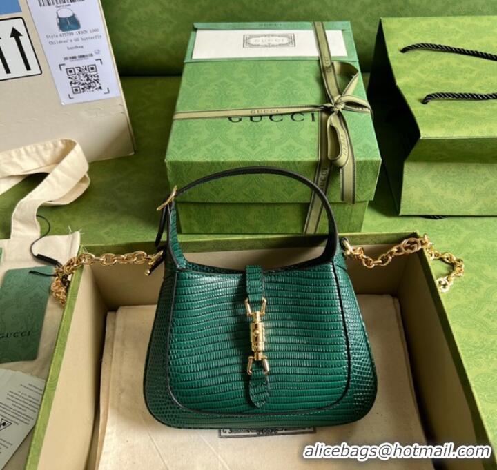 Super Quality Gucci Jackie 1961 lizard mini bag 675799 green