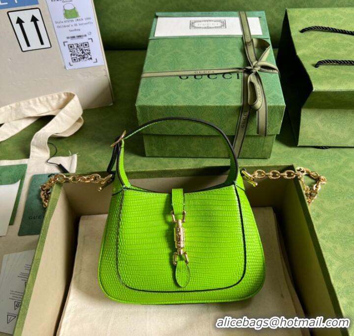 Inexpensive Gucci Jackie 1961 lizard mini bag 675799 Fluorescent green