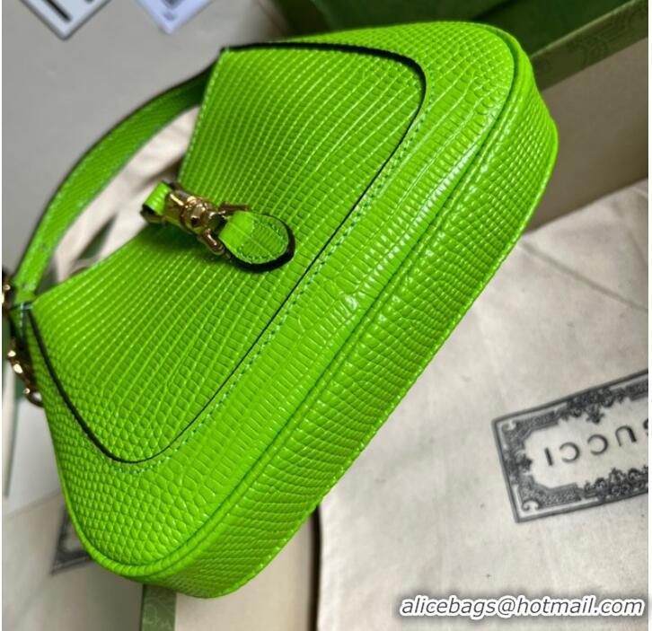 Inexpensive Gucci Jackie 1961 lizard mini bag 675799 Fluorescent green