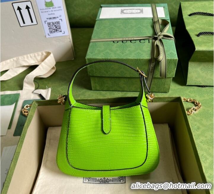 Inexpensive Gucci Jackie 1961 lizard mini bag 675799 Fluorescent green