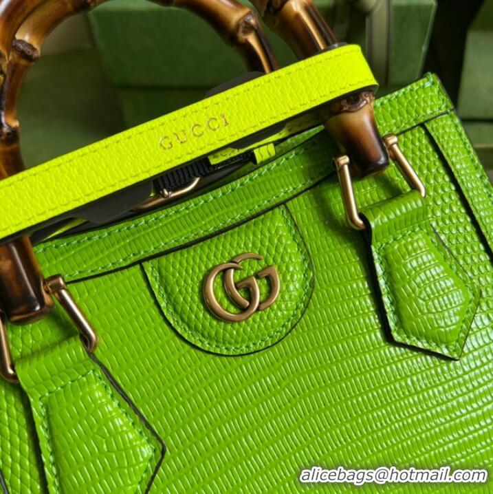 New Style Gucci Diana lizard mini bag 675800 Fluorescent green