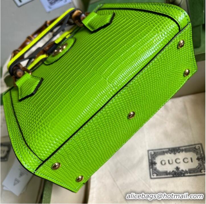 New Style Gucci Diana lizard mini bag 675800 Fluorescent green