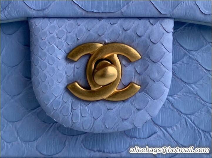 Promotional Chanel Snake skin mini flap bag with top handle AS2431 blue