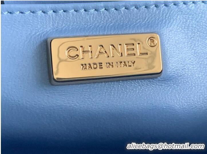 Promotional Chanel Snake skin mini flap bag with top handle AS2431 blue