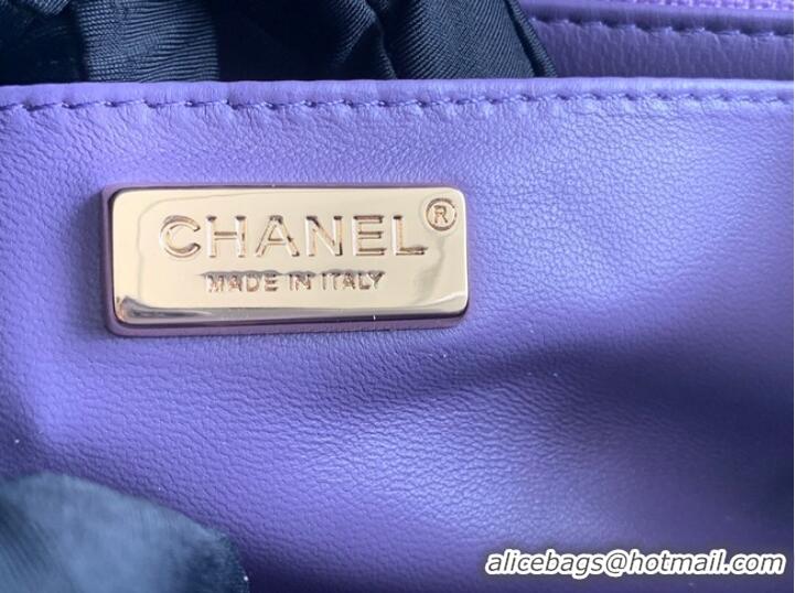 Super Quality Chanel Snake skin mini flap bag with top handle AS2431 purple