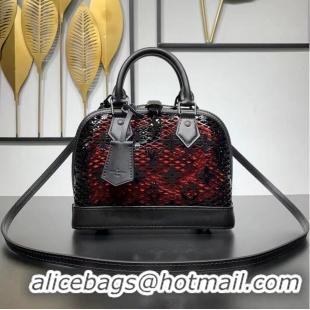 Popular Style Louis Vuitton Patent calfskin Alma MM M20585 Black&Red