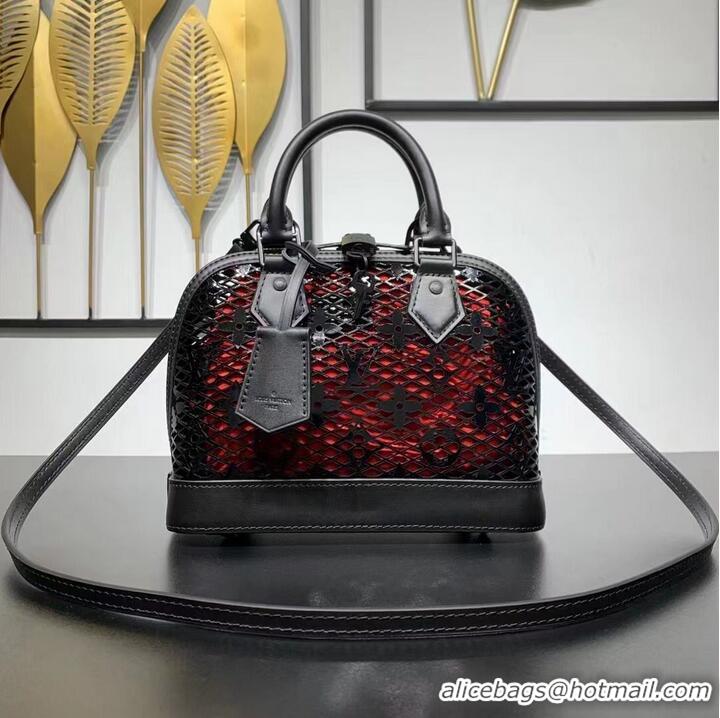 Popular Style Louis Vuitton Patent calfskin Alma MM M20585 Black&Red