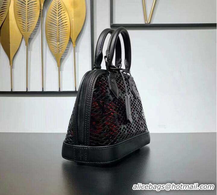 Popular Style Louis Vuitton Patent calfskin Alma MM M20585 Black&Red