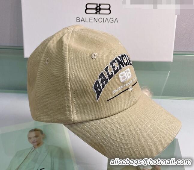 Top Quality Balenciaga Canvas Baseball Hat 0401107 Beige 2022